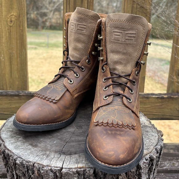 Ariat Heritage Lacer II Western Boots Distressed Brown size 8 - Picture 2 of 9